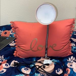 Light pink desk lamp